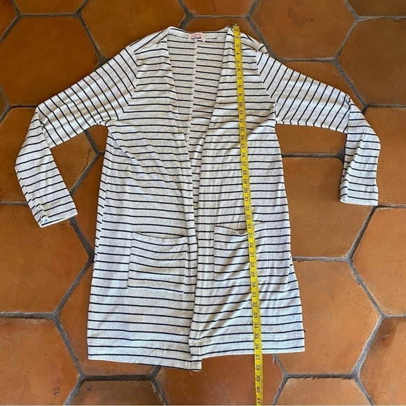Fresh Produce Womens Sweater XL Moonlight Blue Seabrook Striped Cardigan Stretch - Picture 7 of 8